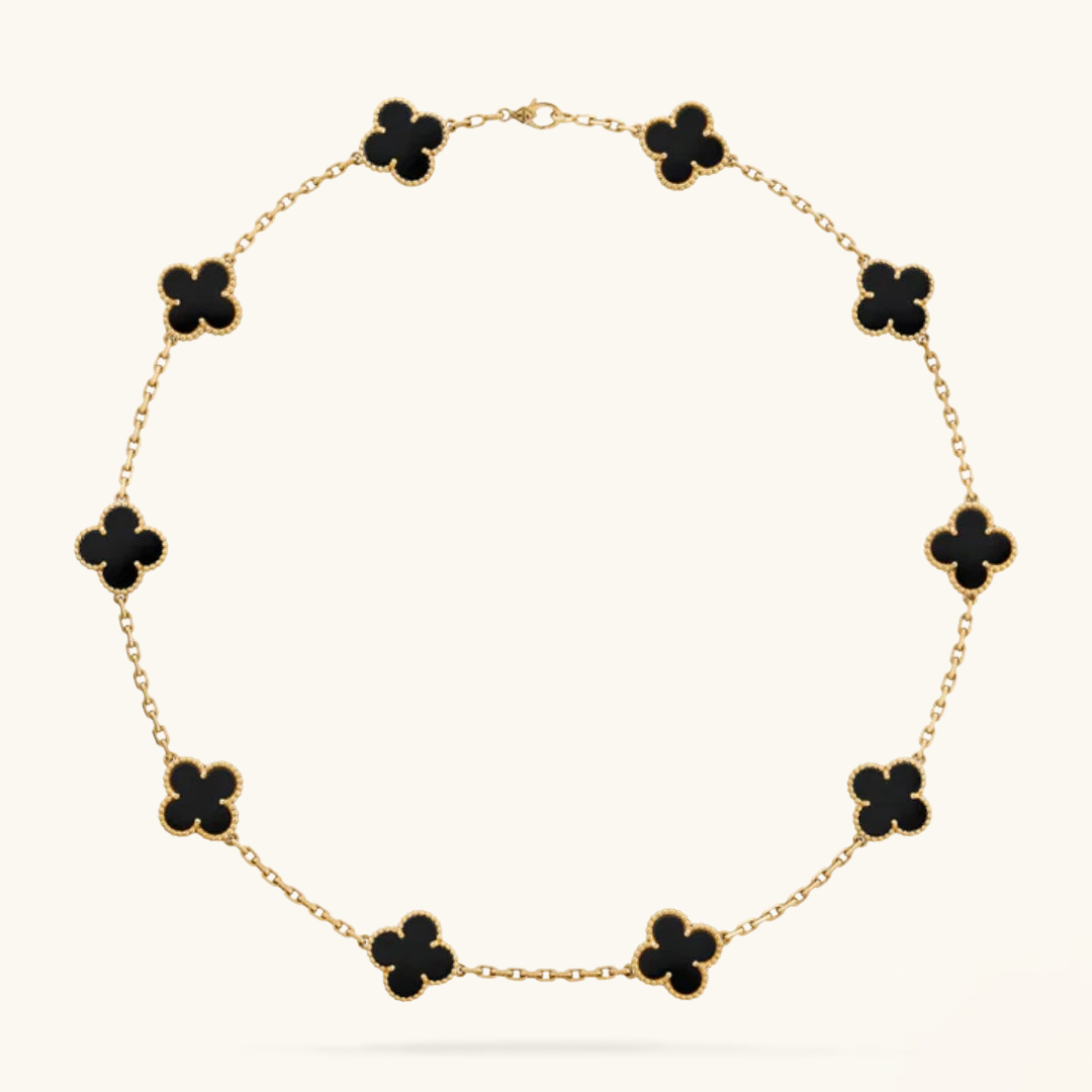 CLOVER | 10 Motiver Sort Halskæde