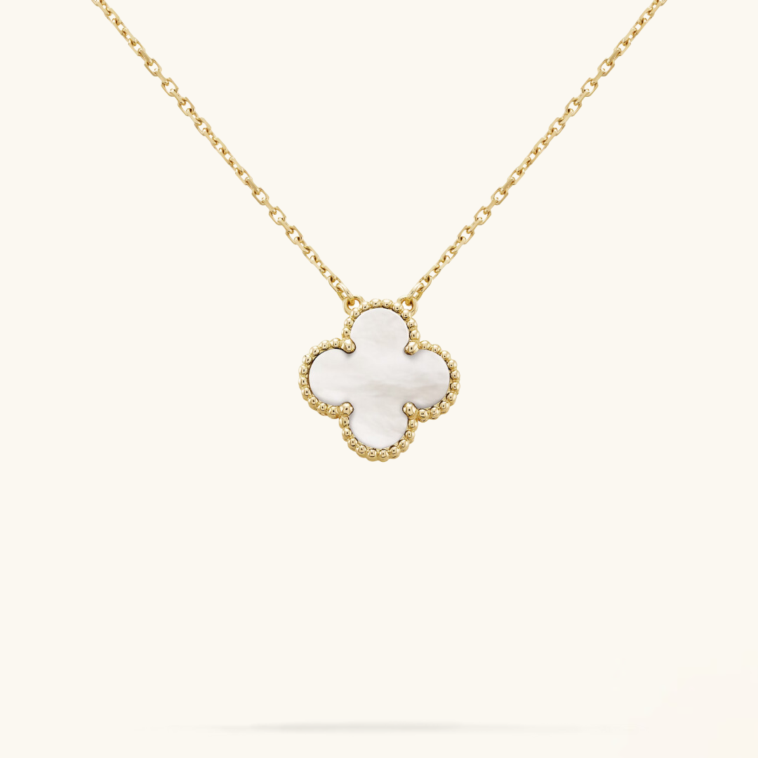 CLOVER | Hvid/Guld Halskæde